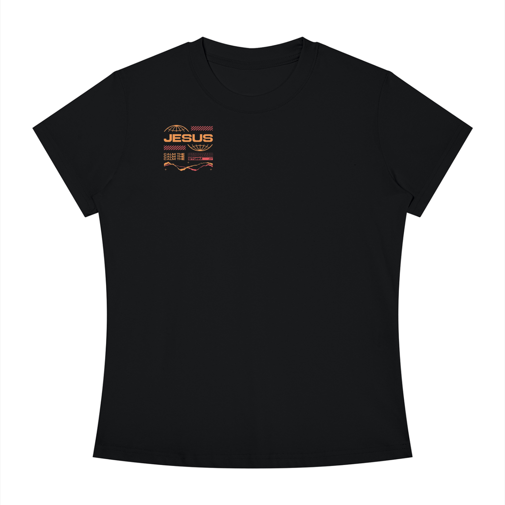 JESUS CALM THE STORM Women's Slim Fit Crewneck T-Shirt