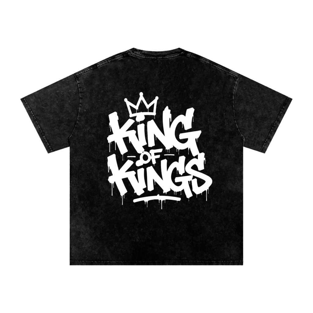 KING OF KINGS Snow Washed Oversized Cotton T-Shirt