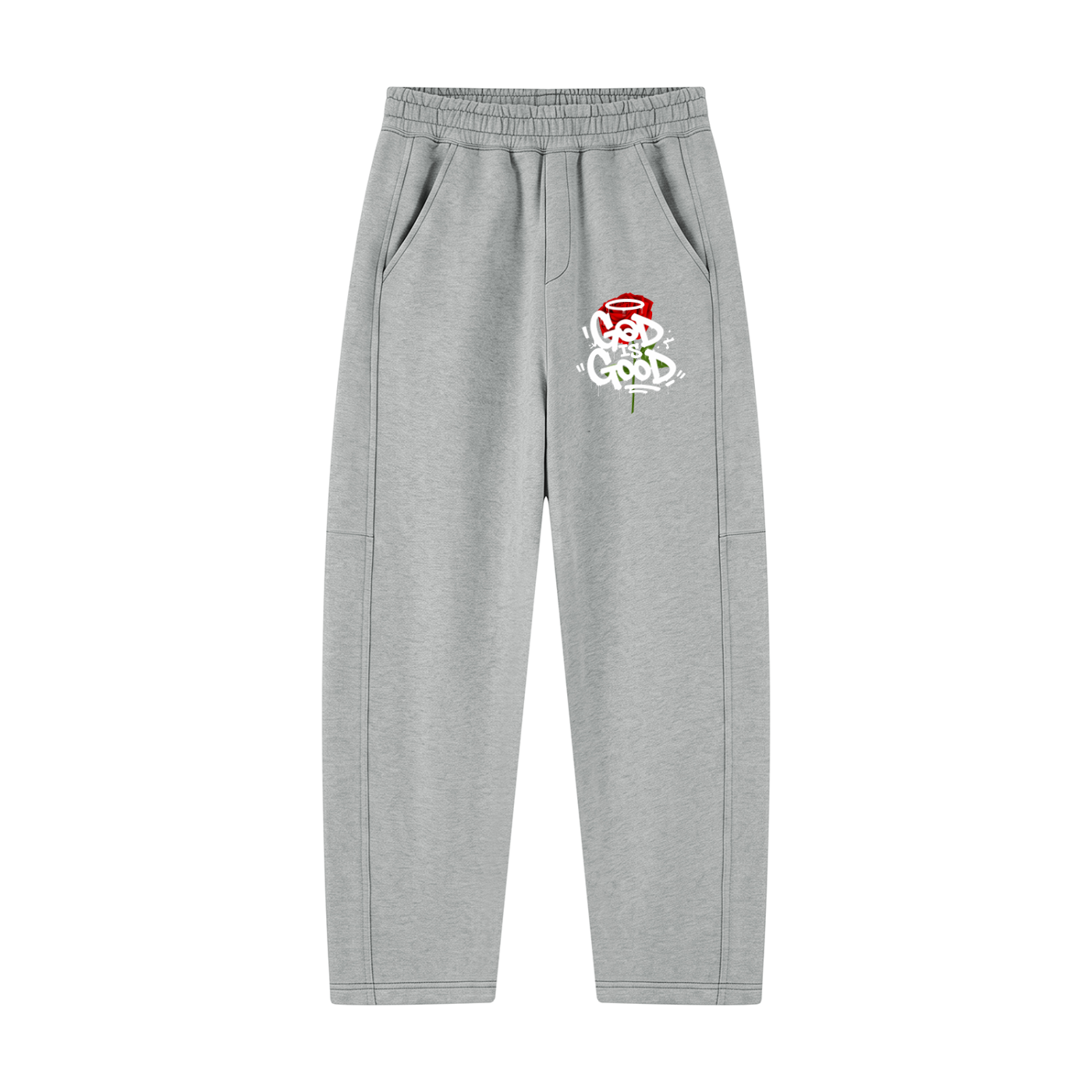 GOD IS GOOD ROSES Unisex Tapered Straight Hem Sweatpants
