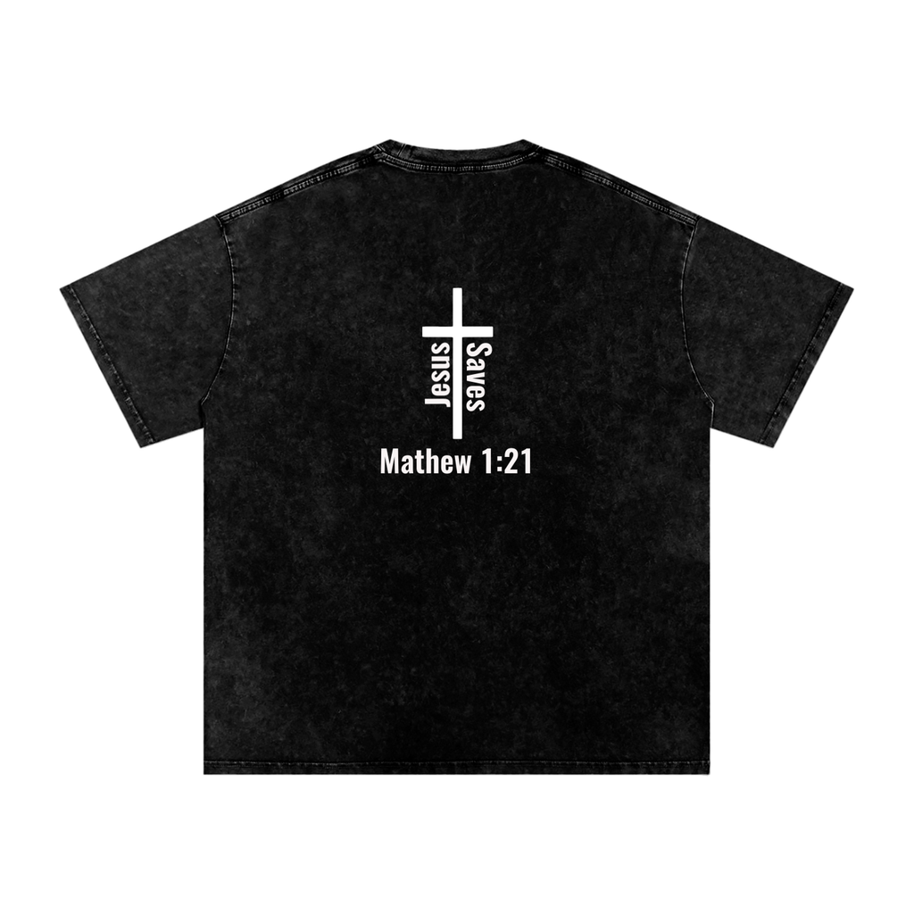 Snow Washed Oversized Cotton T-Shirt