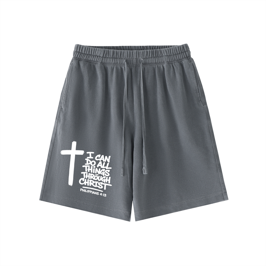 I CAN DO ALL THINGS THROUGH CHRIST Vintage Wash Cotton Shorts