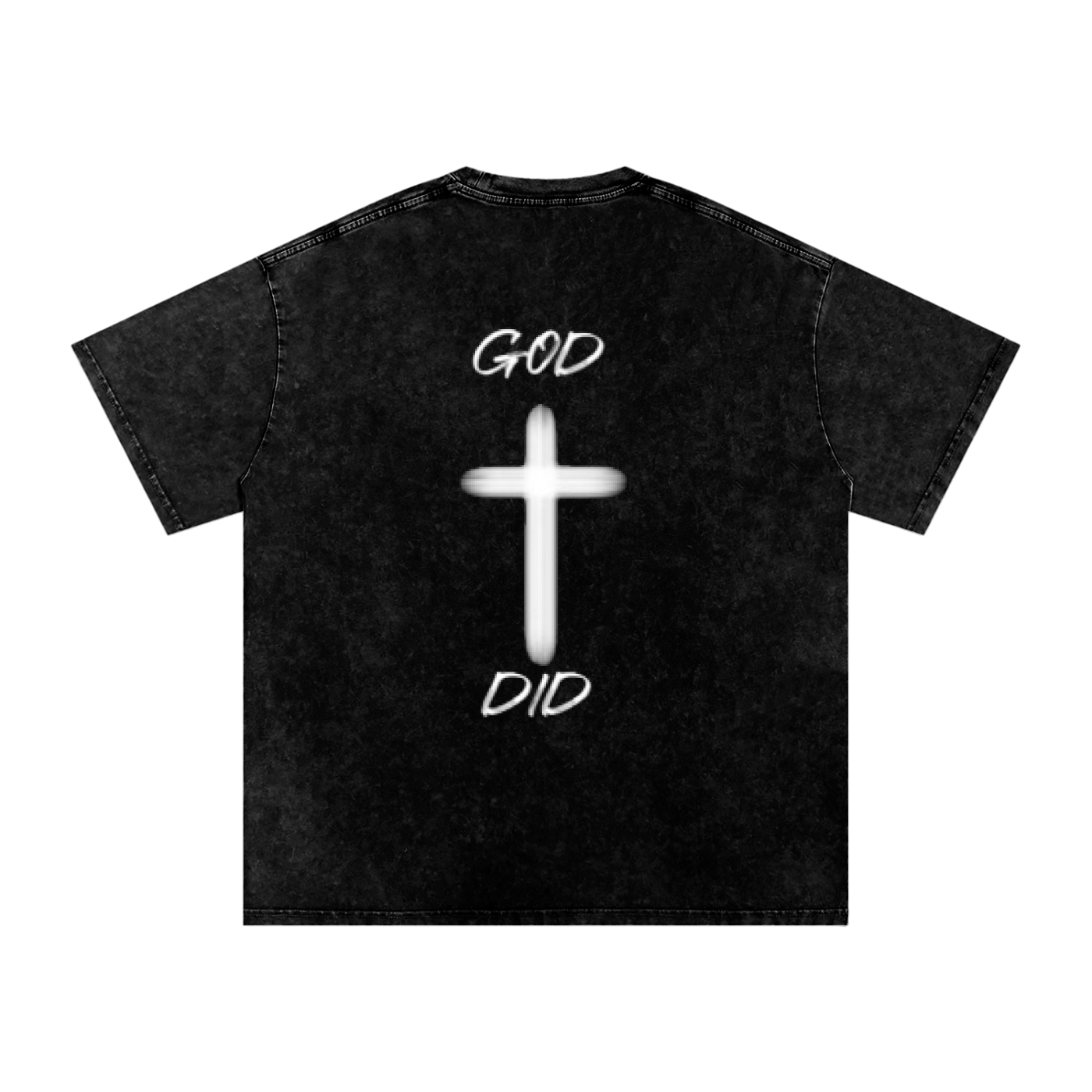 "GOD DID" Snow Washed Oversized Cotton T-Shirt