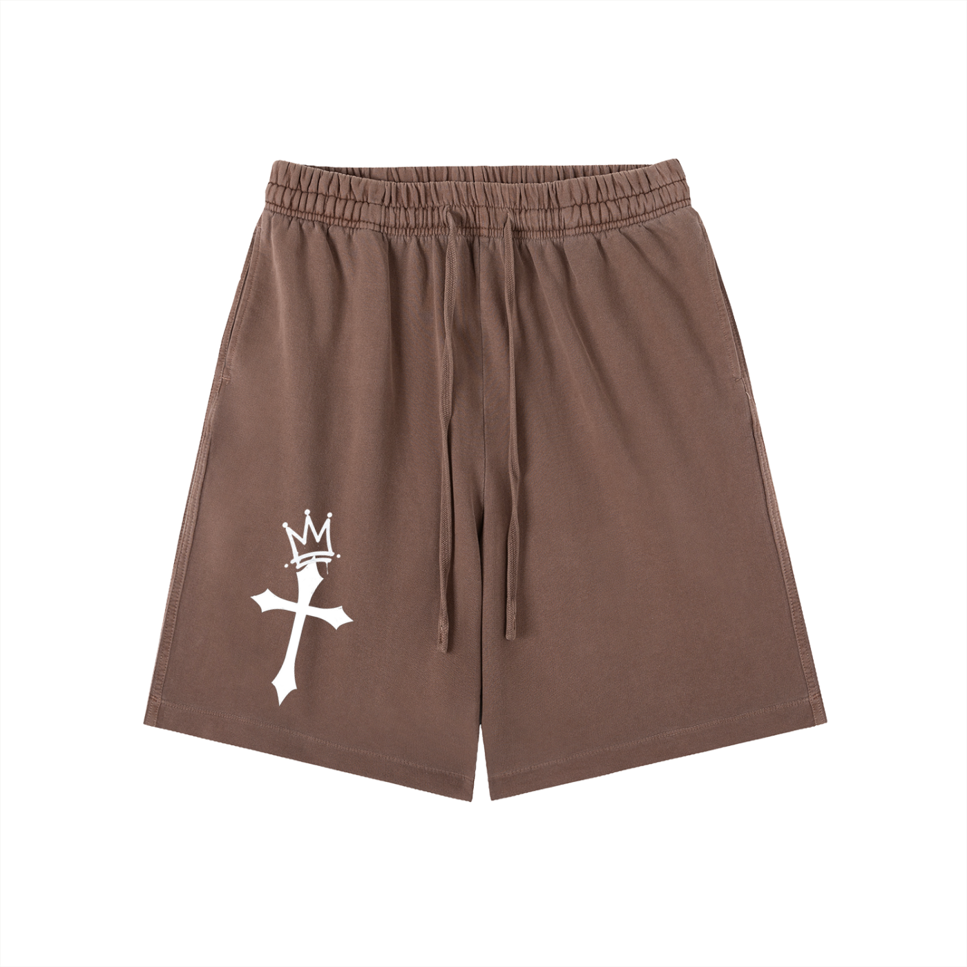 CROSS WITH CROWN Vintage Wash Cotton Shorts