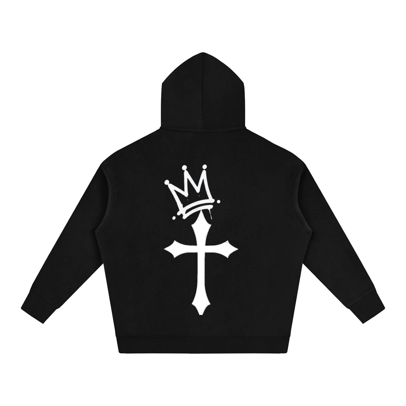 Cross with Crown Oversize Fleeced Hoodie