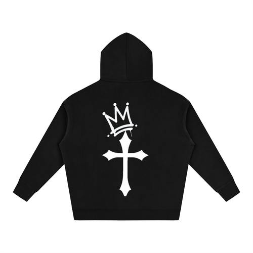 Cross with Crown Oversize Fleeced Hoodie