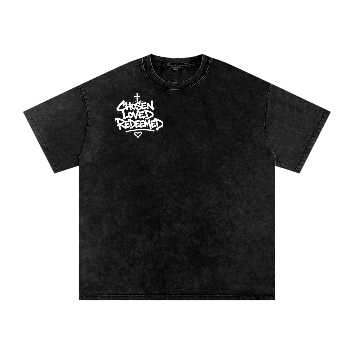 CHOSEN LOVED REDEEMED Snow Washed Oversized Cotton T-Shirt