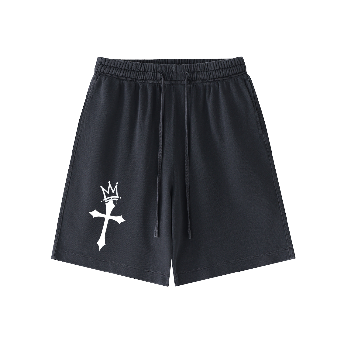 CROSS WITH CROWN Vintage Wash Cotton Shorts