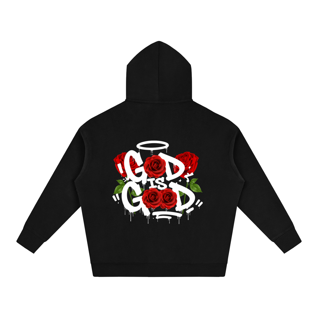 GOD IS GOOD ROSES Oversize Fleeced Hoodie