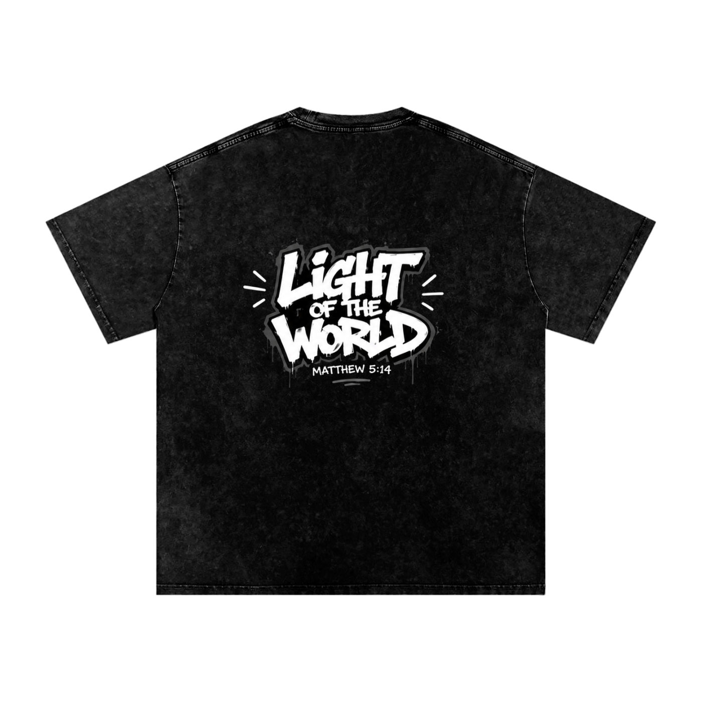 LIGHT OF THE WORLD MATTHEW 5:14 Snow Washed Oversized Cotton T-Shirt