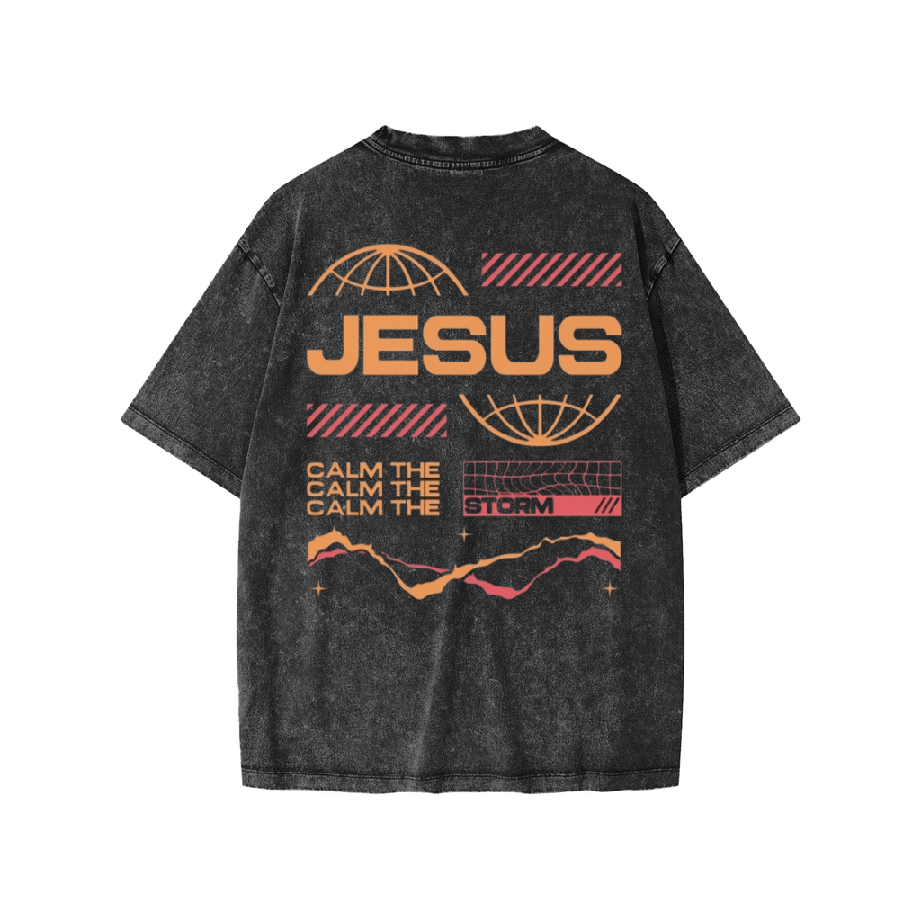 JESUS CALM THE STORM Snow Washed Kids' T-Shirt