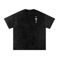 "GOD DID" Snow Washed Oversized Cotton T-Shirt