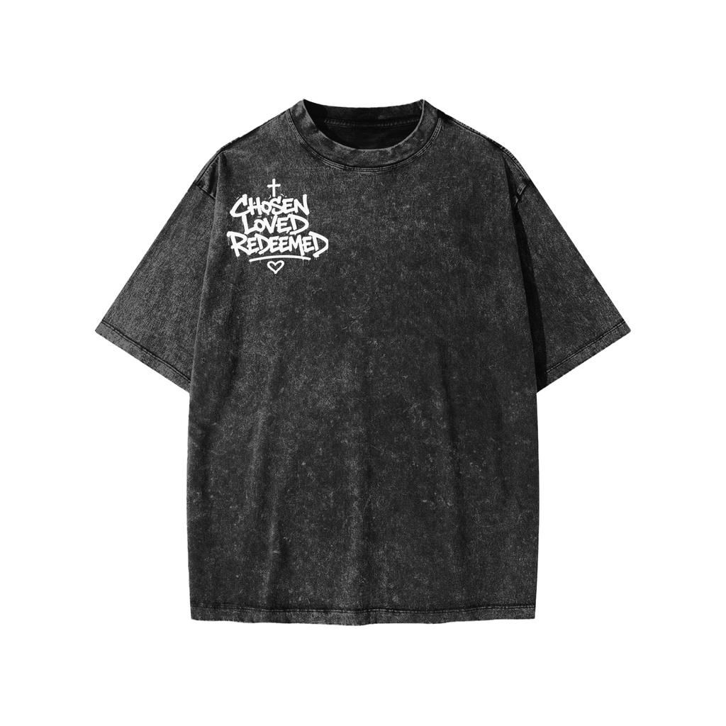 CHOSEN LOVED REDEEMED ROSES Snow Washed Kids' T-Shirt