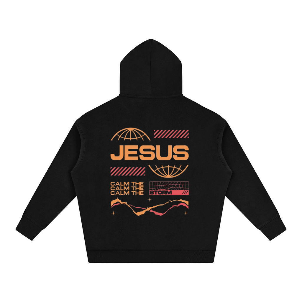 JESUS CALM THE STORM Oversize Fleeced Hoodie